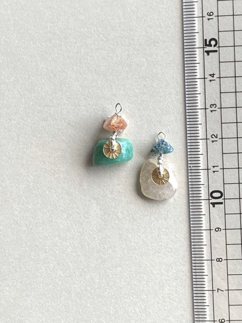 no.0277 バイカラークラックのシトリンと流れ星のソレイユ　一点物