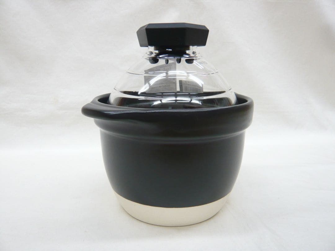 『ハリオ フタがガラスのご飯釜 1~２合用』ガス用 火加減調整不要 音でお知らせ