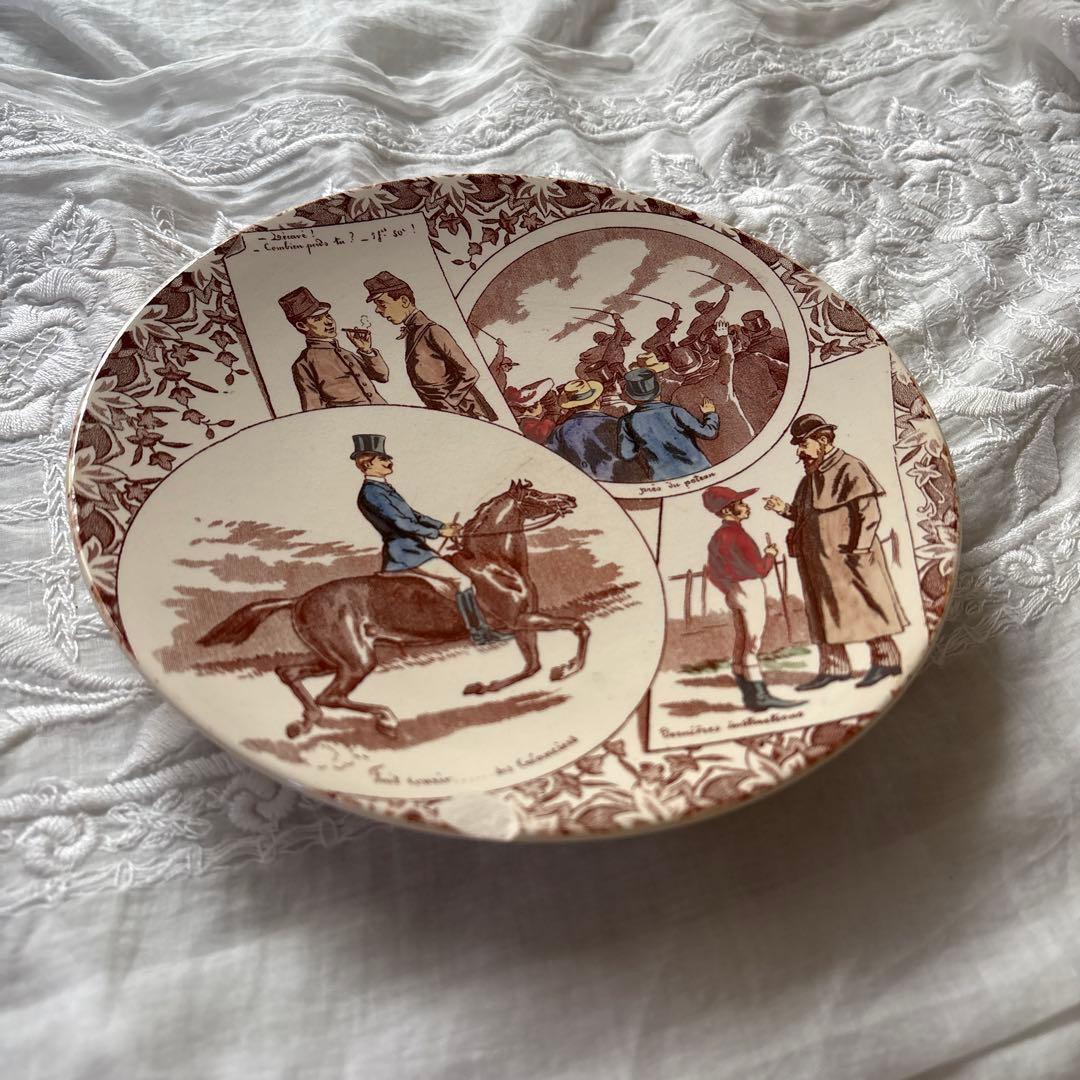 フランス　アンティーク　サルグミンヌ　トーキングプレート　競馬場