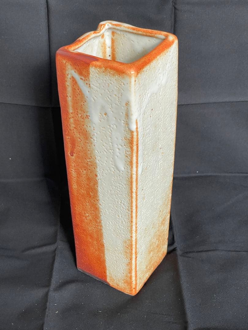 康元窯 花入（馬言瓶） 共箱付き 新品未使用 角筒形 陶器 花器 オブジェ