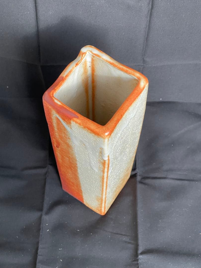 康元窯 花入（馬言瓶） 共箱付き 新品未使用 角筒形 陶器 花器 オブジェ