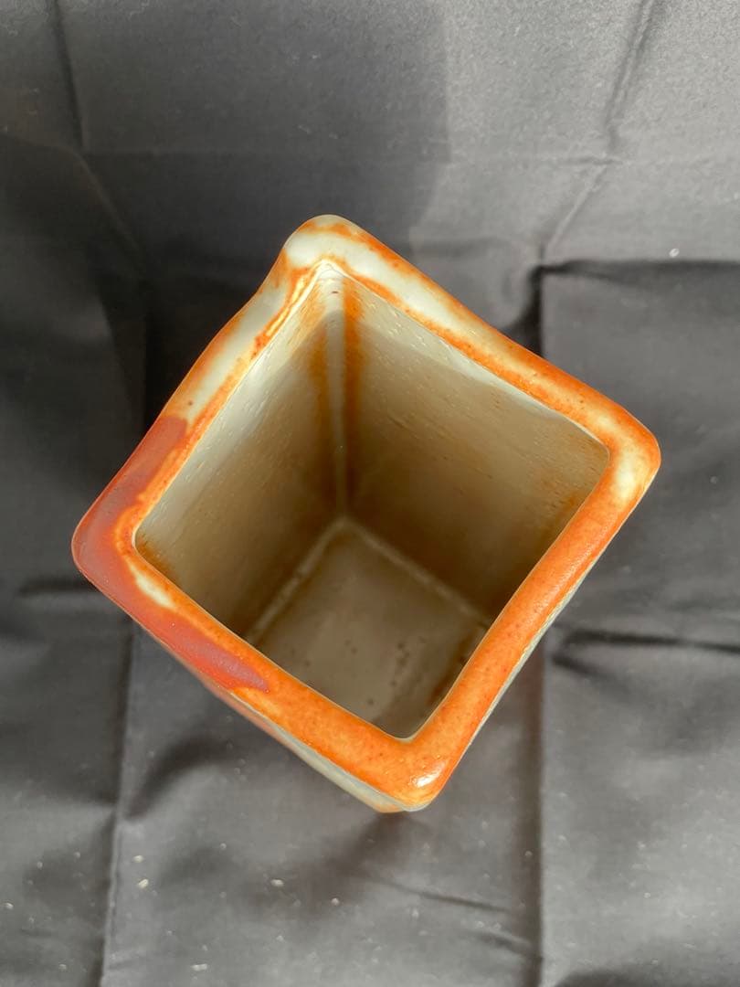 康元窯 花入（馬言瓶） 共箱付き 新品未使用 角筒形 陶器 花器 オブジェ