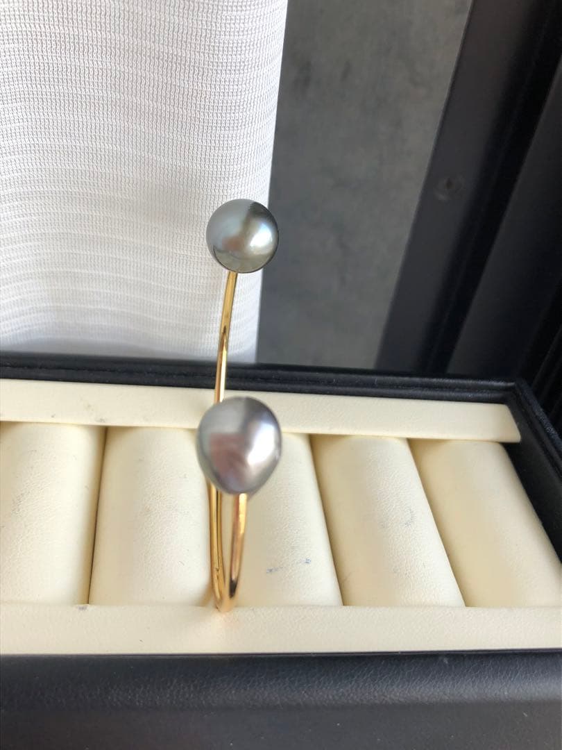 黒蝶真珠バングル　ハンドメイド