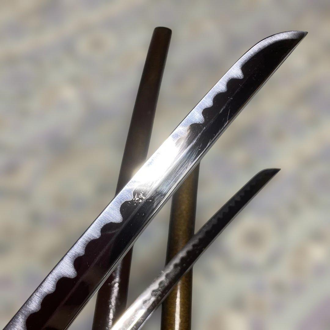 割安模造刀大小２本 金茶柄 梨地呂鞘