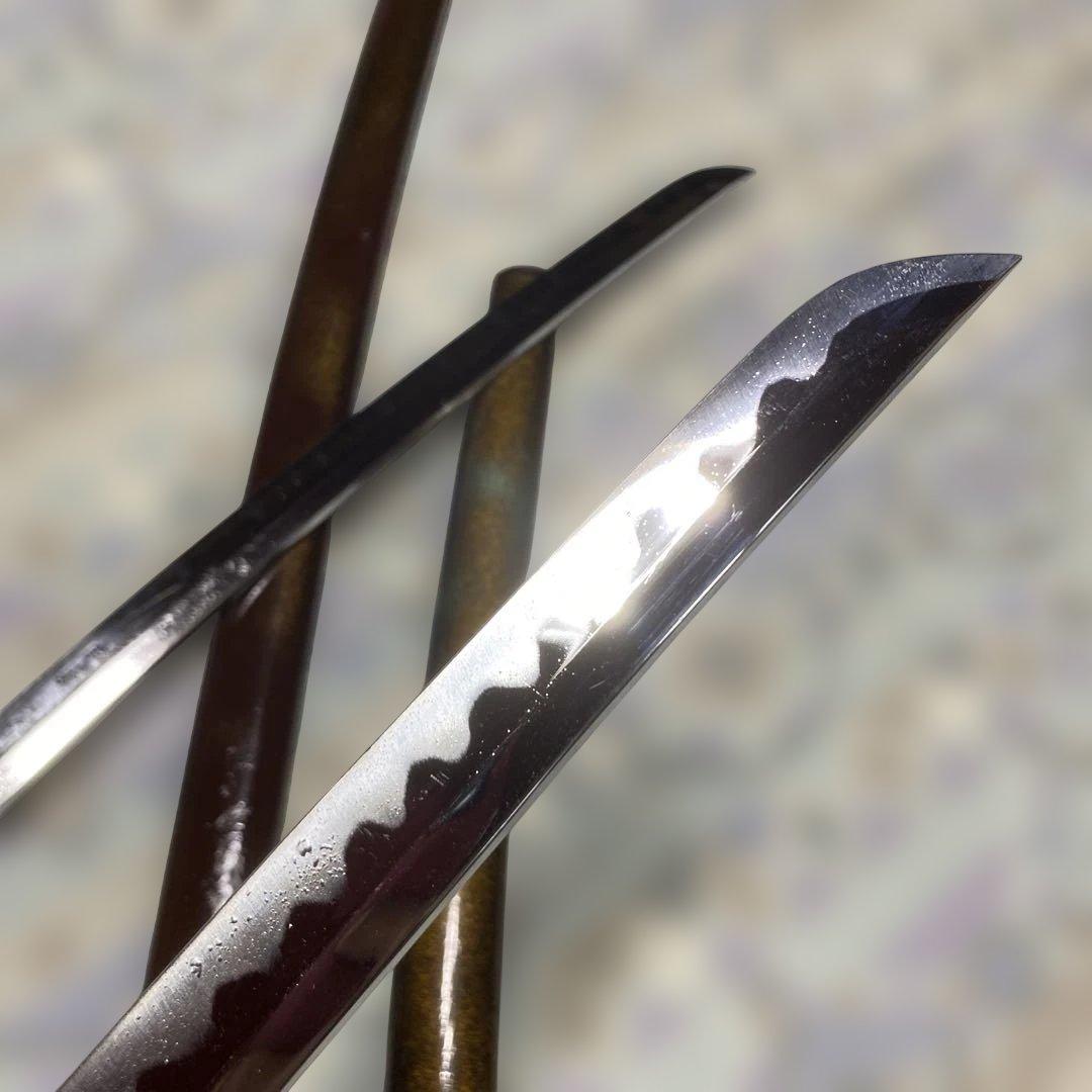 割安模造刀大小２本 金茶柄 梨地呂鞘