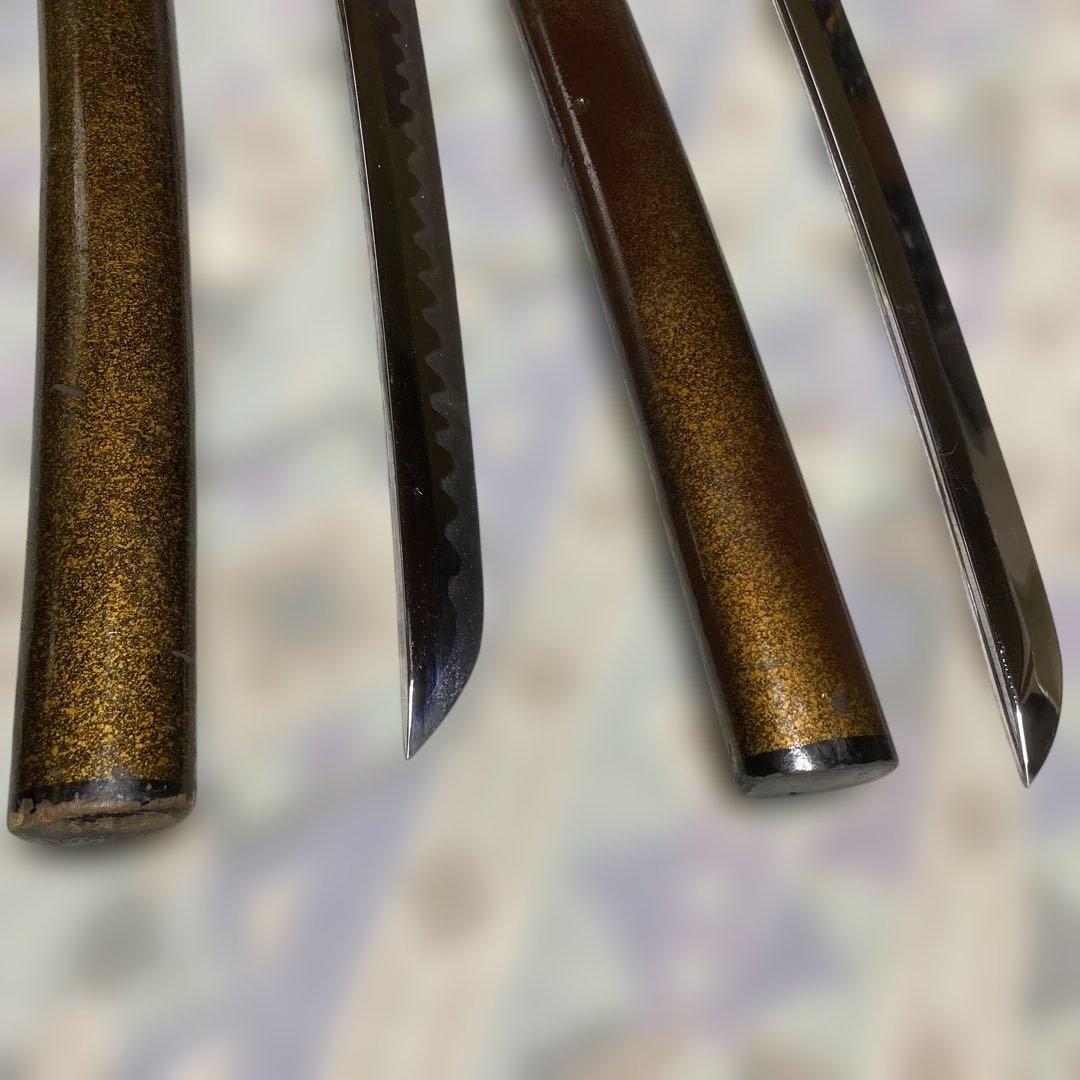 割安模造刀大小２本 金茶柄 梨地呂鞘