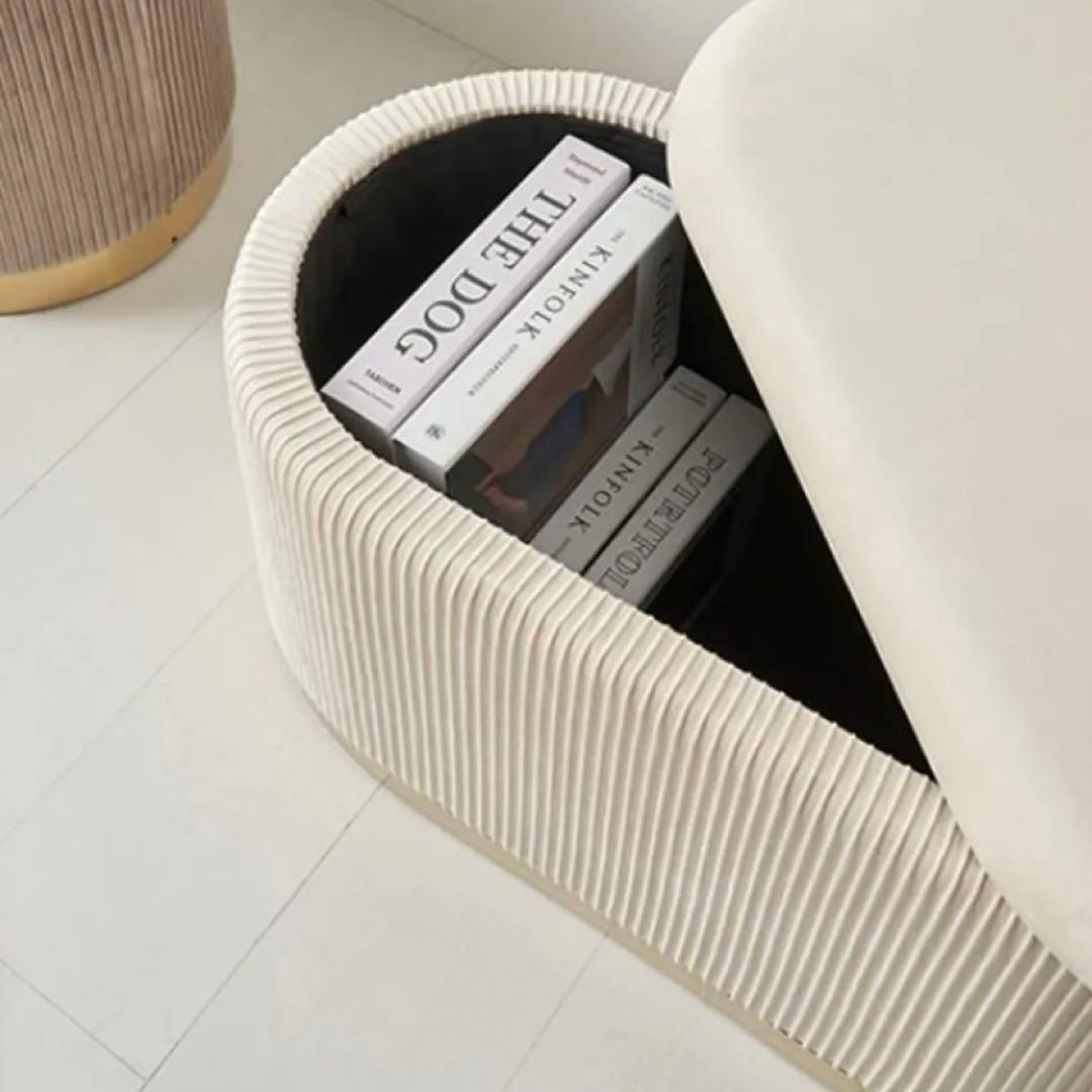 スツール　収納付き　ドレッサースツール　ベルベット