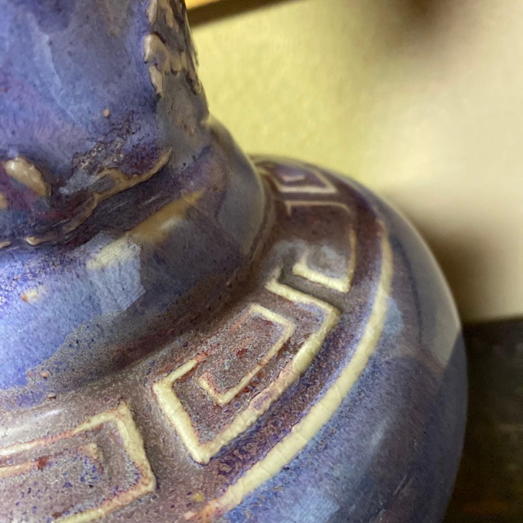 中国古玩鈞窯龍図花瓶