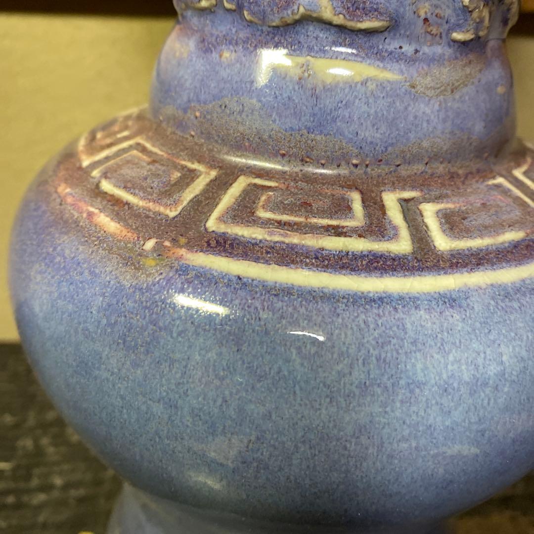 中国古玩鈞窯龍図花瓶