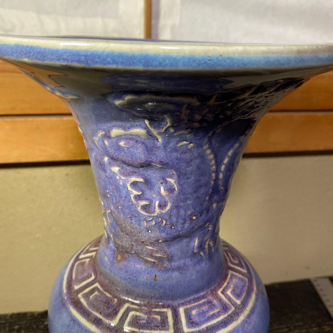 中国古玩鈞窯龍図花瓶