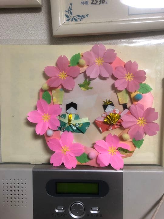 おひなさまリース　折り紙