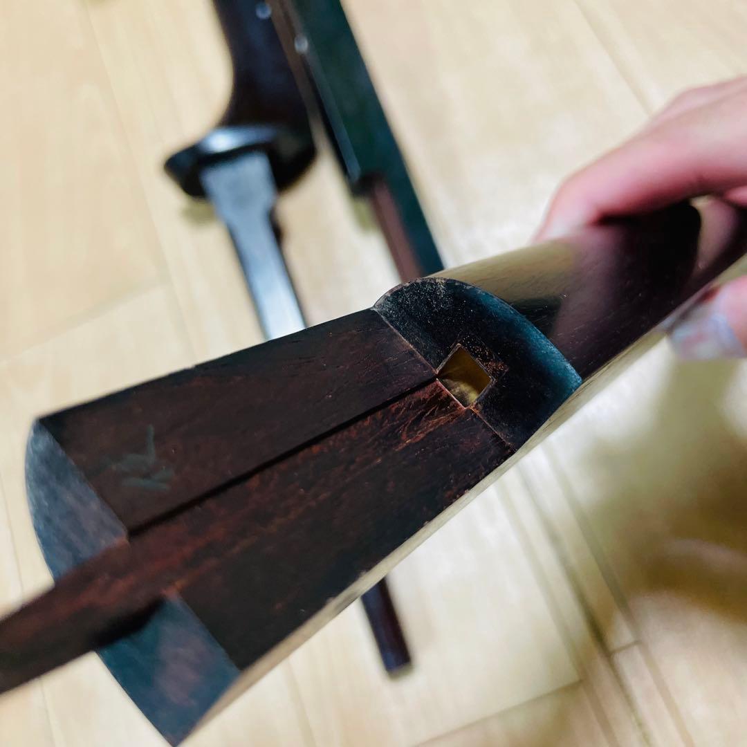 三味線　紅木　金細　綾杉　現状品