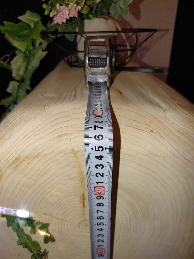 『限定価格』四国霊峰石鎚山産大型天然ひのき切り株ベンチ照明LEDライト付①ノ②