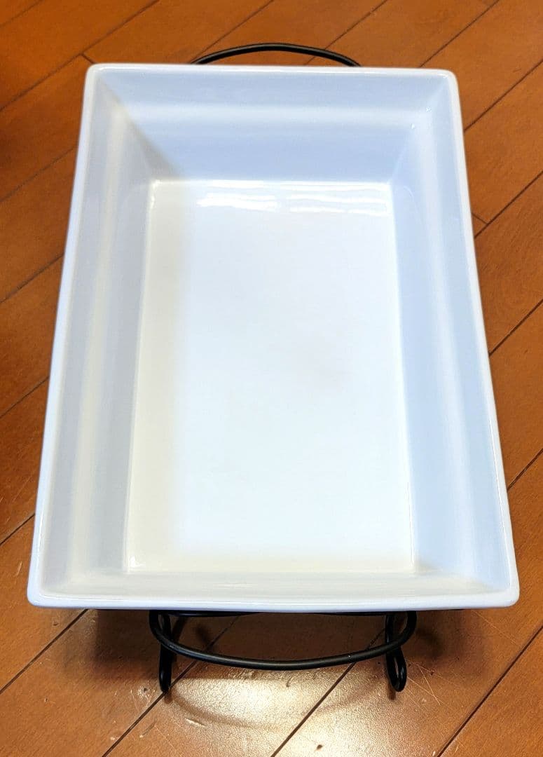 パーティー用　大皿　オーバル&スクエア2個セット　お洒落なアイアンスタンド付