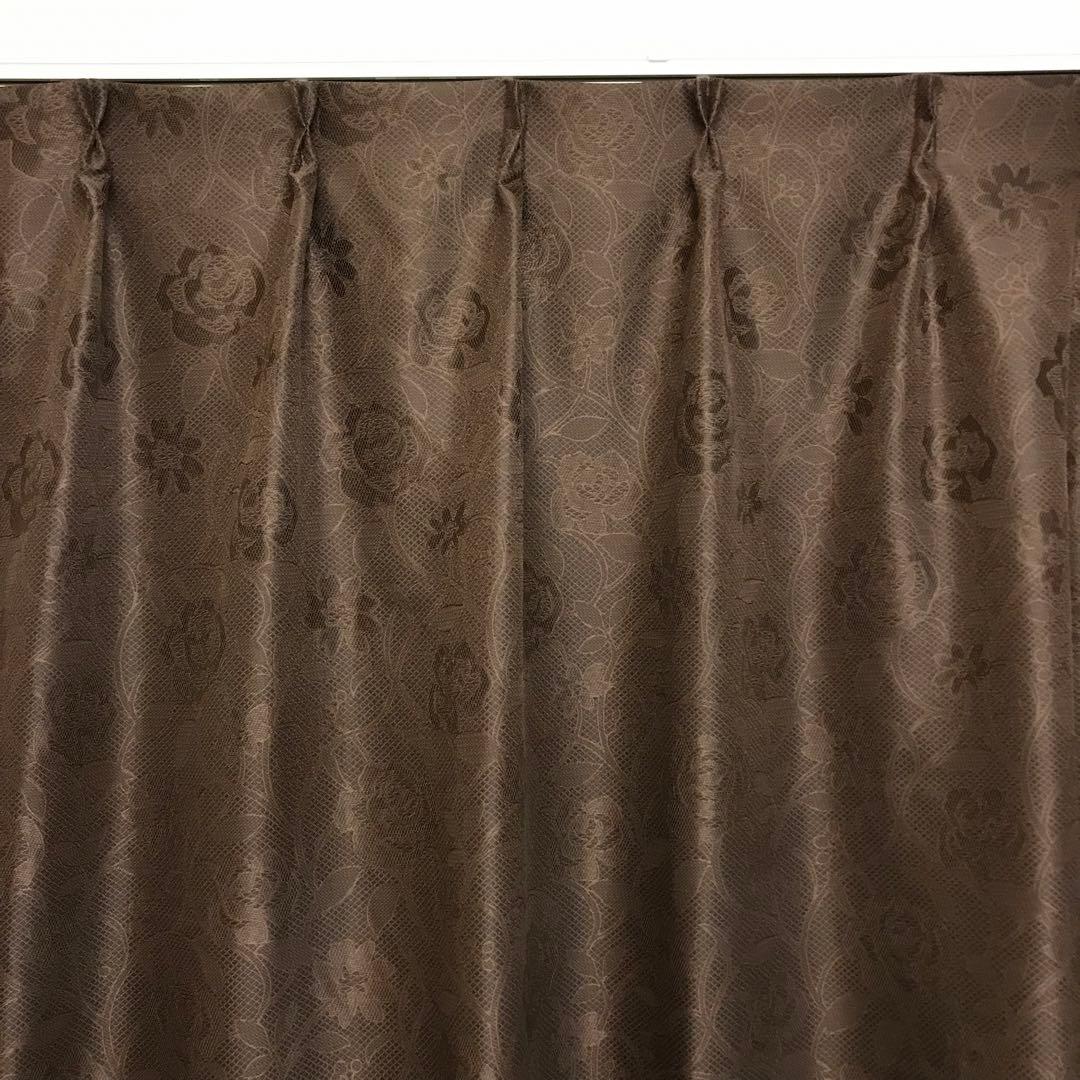 ローズ柄　カーテン　幅150cm×丈200cm2枚