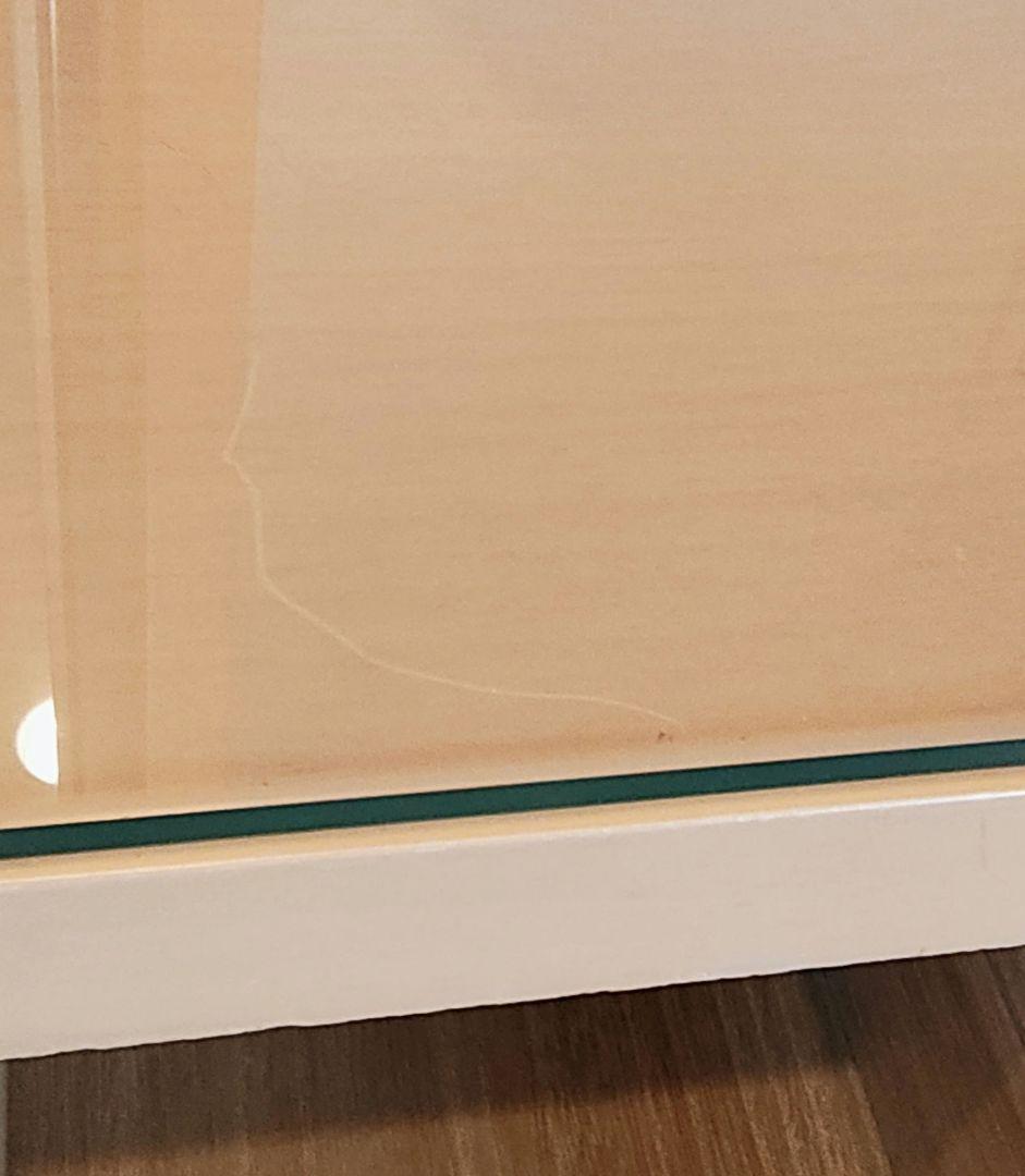 ドレッサー　椅子　天板クリアガラス付き　コンセント付き