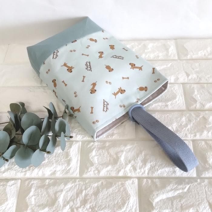 レッスンバッグ&上履き入れ&体操着袋・ミニチュアダックス・ブルー　＃n1406