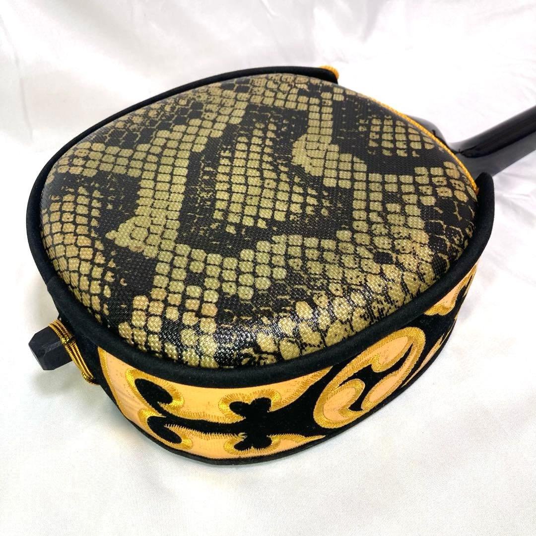 【美品】三線 沖縄 収納袋 付属品 初心者 人工皮 蛇革 蛇皮 和楽器