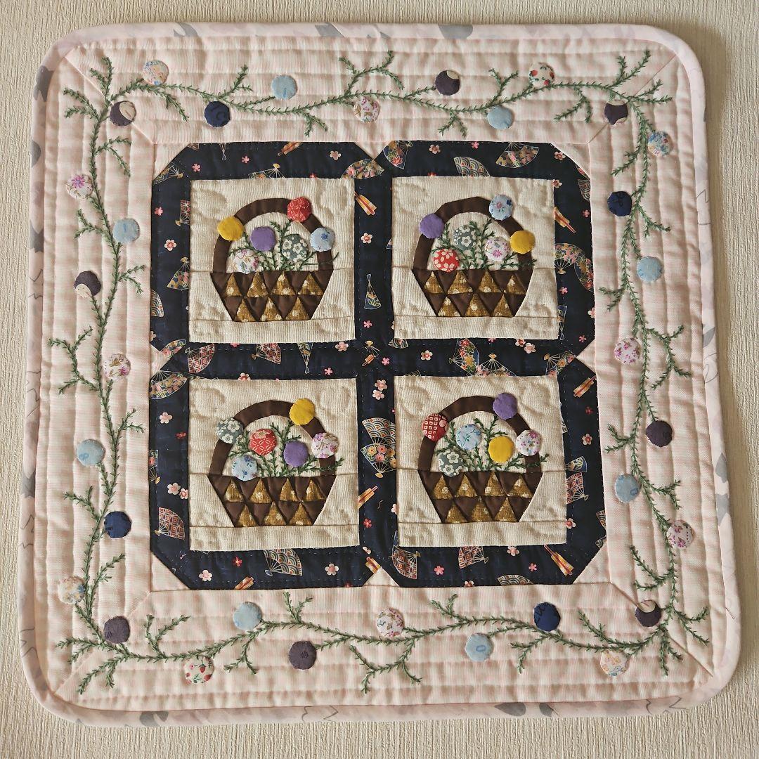 ✨フラワーバスケット✨パッチワークタペストリー