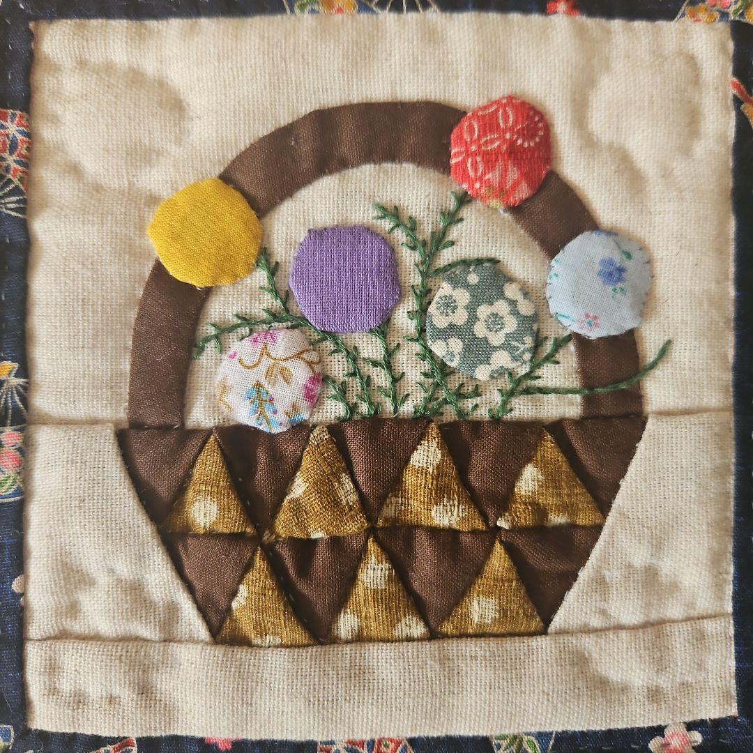 ✨フラワーバスケット✨パッチワークタペストリー
