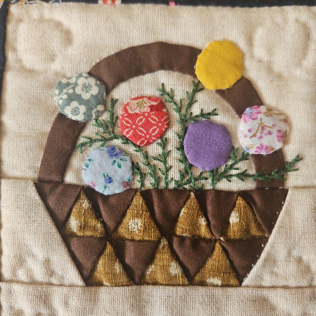 ✨フラワーバスケット✨パッチワークタペストリー