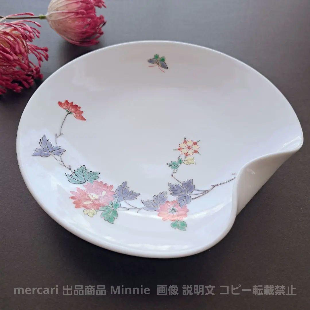 有田焼★高麗庵 清六窯★人間国宝★中村清六『白磁色絵一方押皿』★未使用