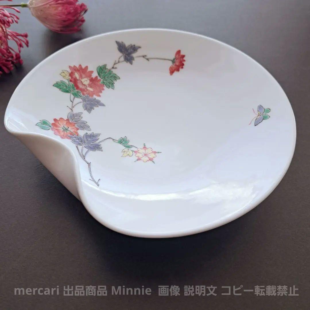 有田焼★高麗庵 清六窯★人間国宝★中村清六『白磁色絵一方押皿』★未使用