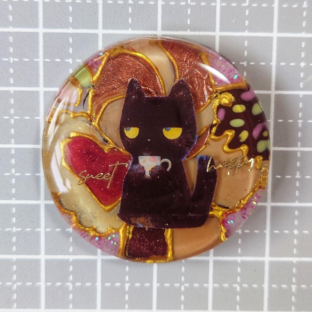 レジン　猫　ヘアゴム　ブローチ　ポニーフック　No.548