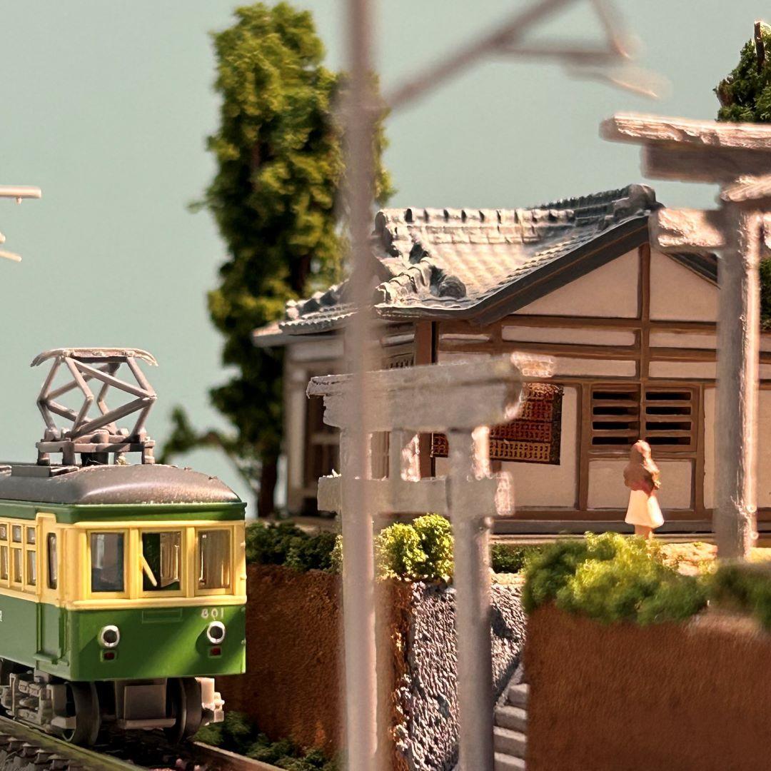 江ノ電　 江の島腰越 　こゆるぎ神社 鉄道ジオラマ　Nゲージ 展示台