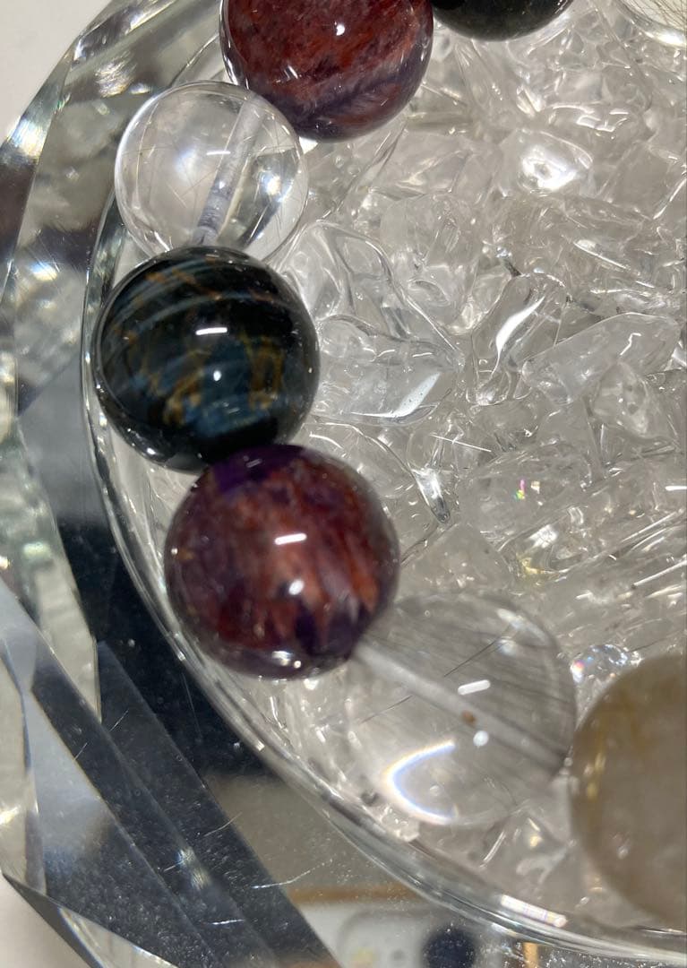 天然石　ルチルクォーツ　等々　大玉　ブレスレット