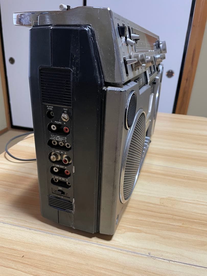 Aiwa ラジカセ CS-80シルバー レトロデザイン