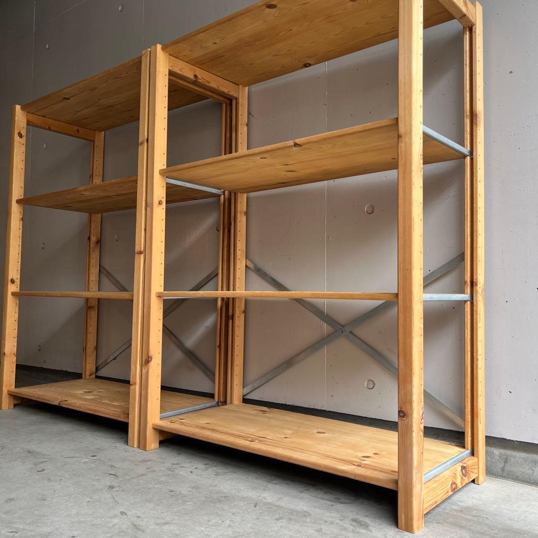 廃盤・希少★無印 パイン材ユニット棚・中２個セット