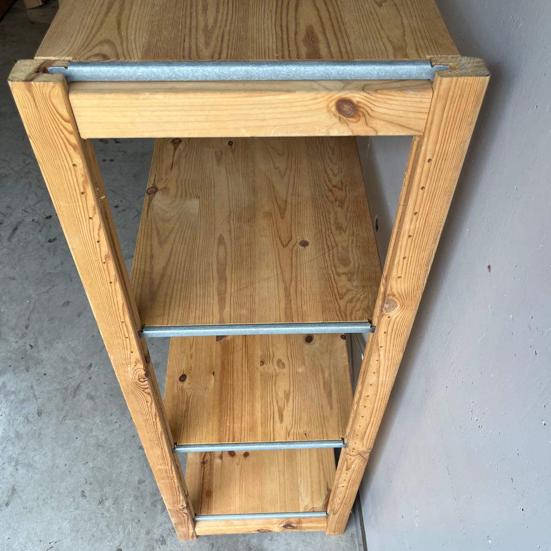 廃盤・希少★無印 パイン材ユニット棚・中２個セット