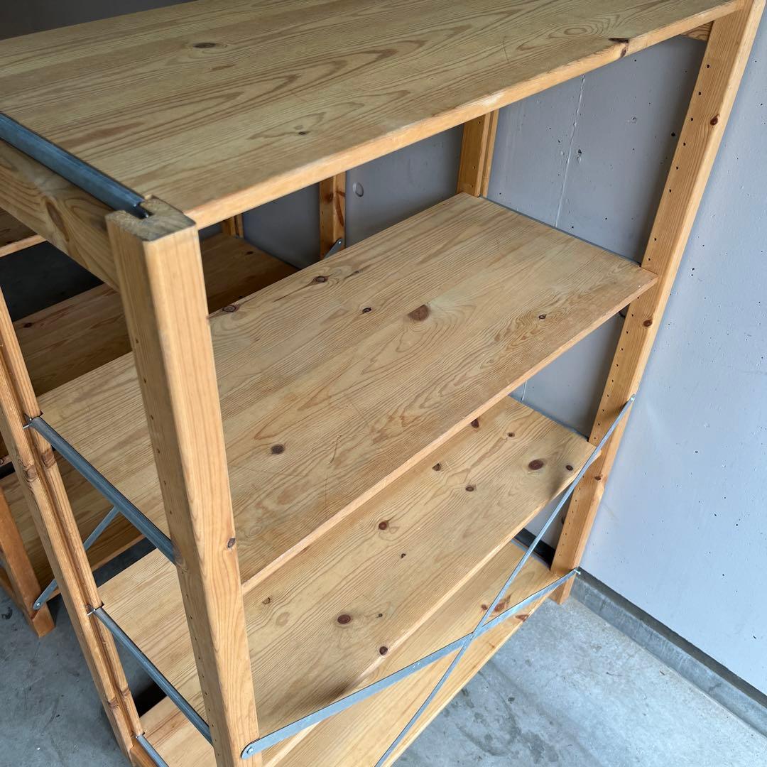 廃盤・希少★無印 パイン材ユニット棚・中２個セット