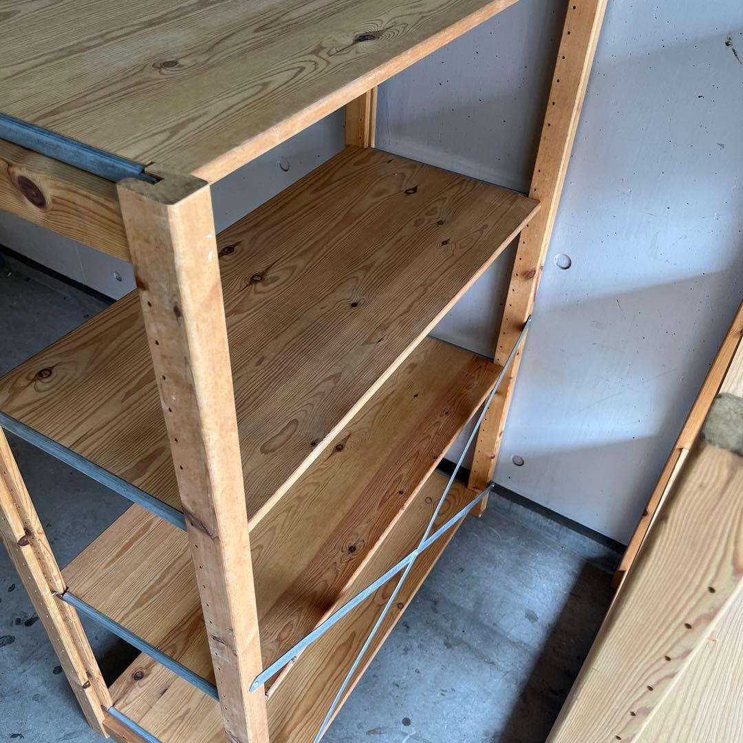 廃盤・希少★無印 パイン材ユニット棚・中２個セット