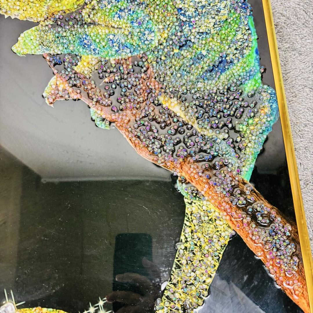 クリスタルアート カメレオン アートパネル 50×80 モダン カラフル