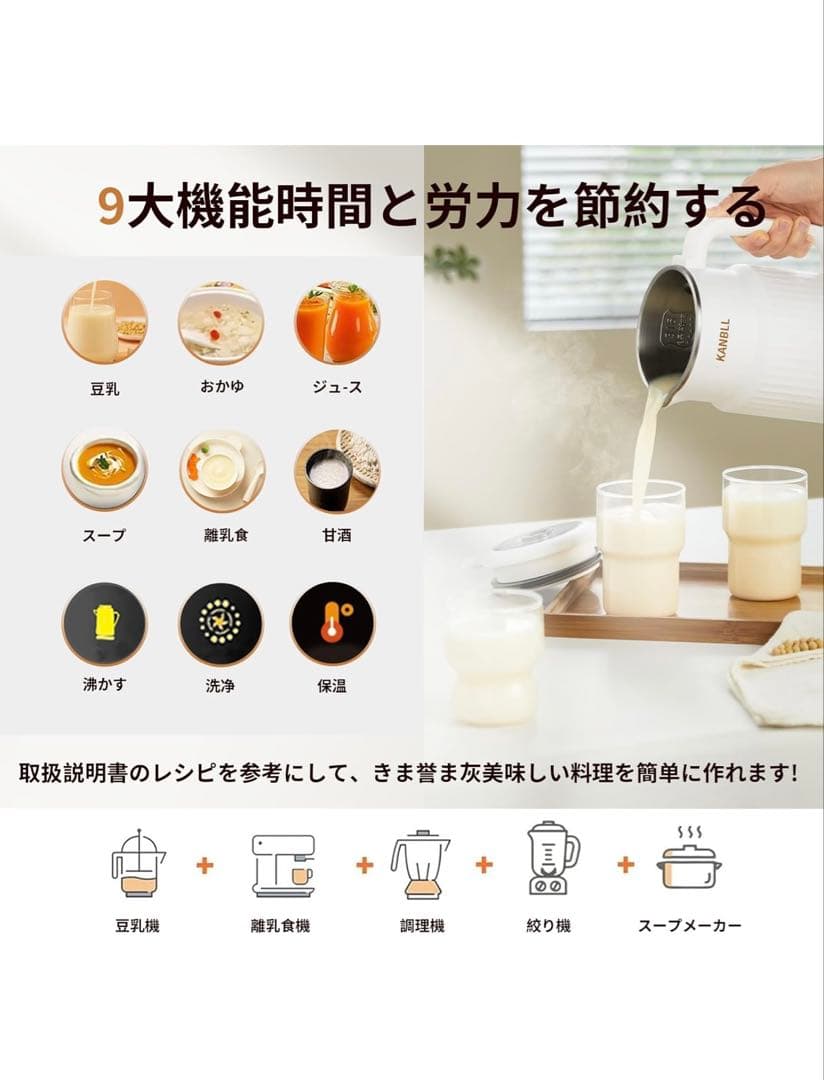 KANBLL 850ml ジューサー・ミキサー