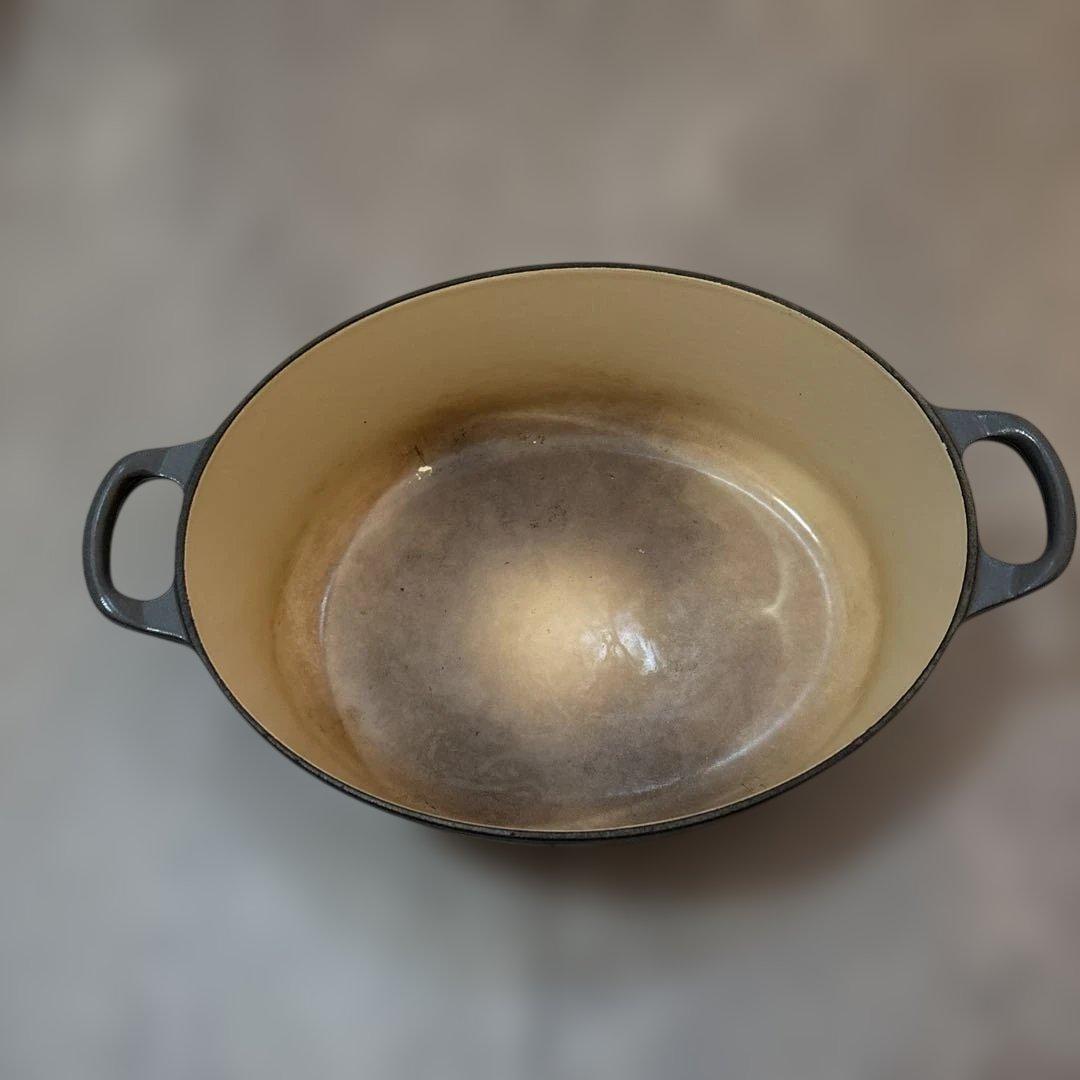 LE CREUSET 両手鍋 グレー　マット　オーバル27cm