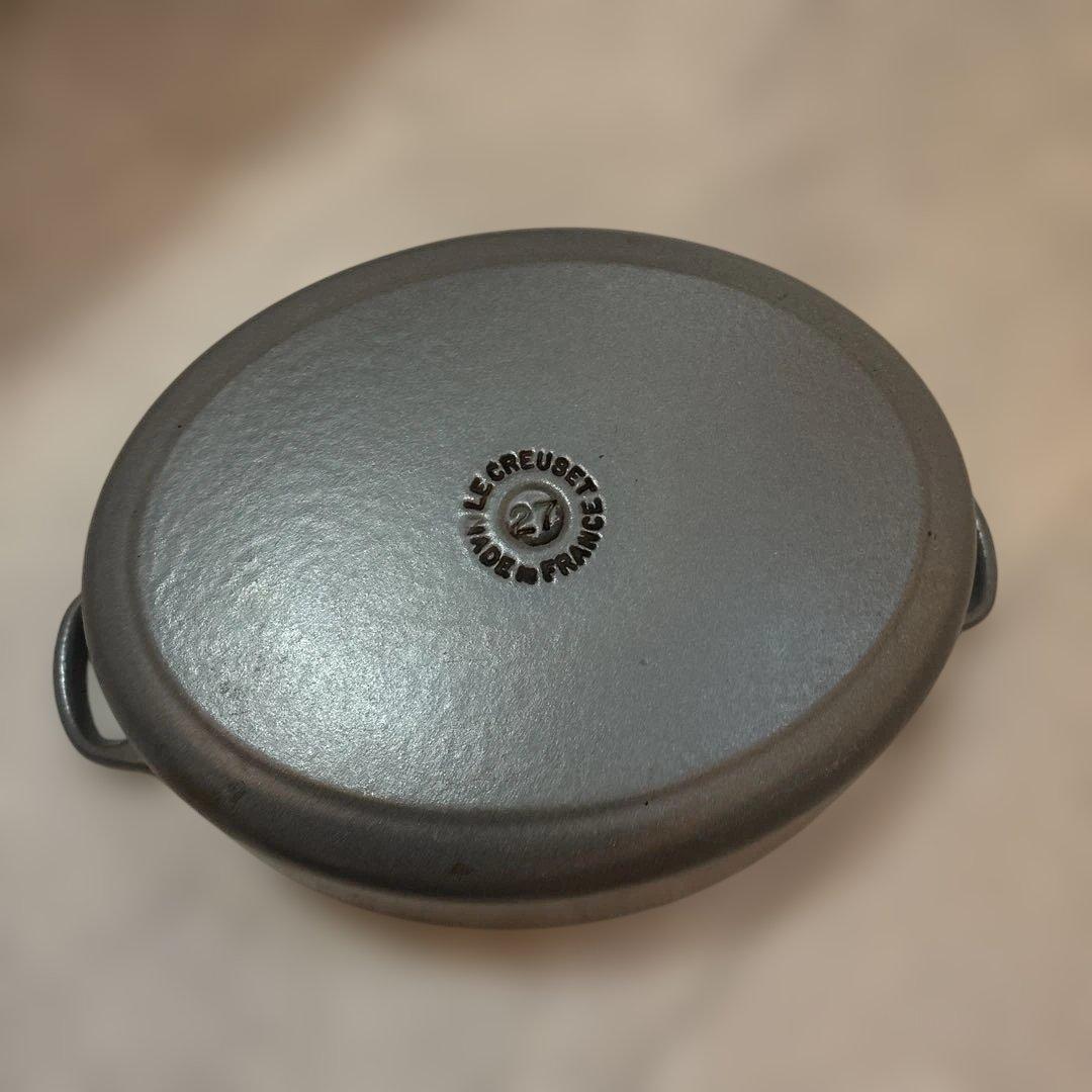 LE CREUSET 両手鍋 グレー　マット　オーバル27cm