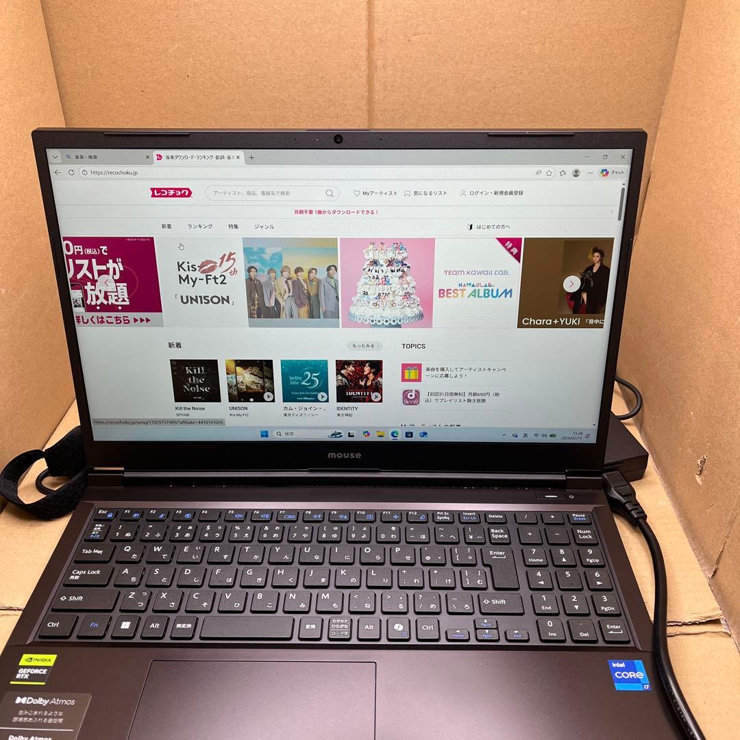 mouse ノートパソコン Core i7-12700H 15.6インチ