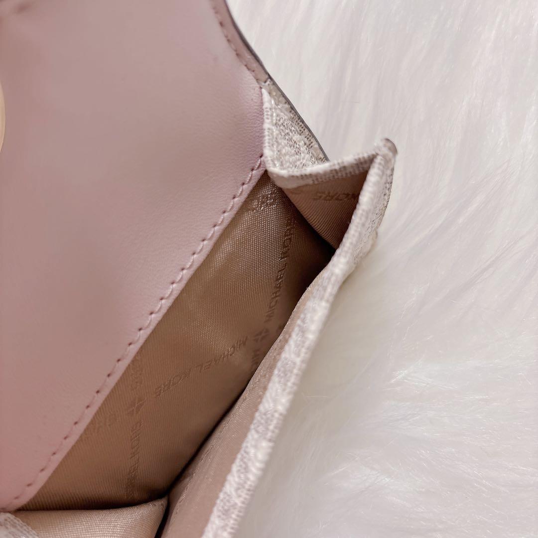 MICHEAL KORSマイケルコース 3つ折り財布　ホワイトピンク