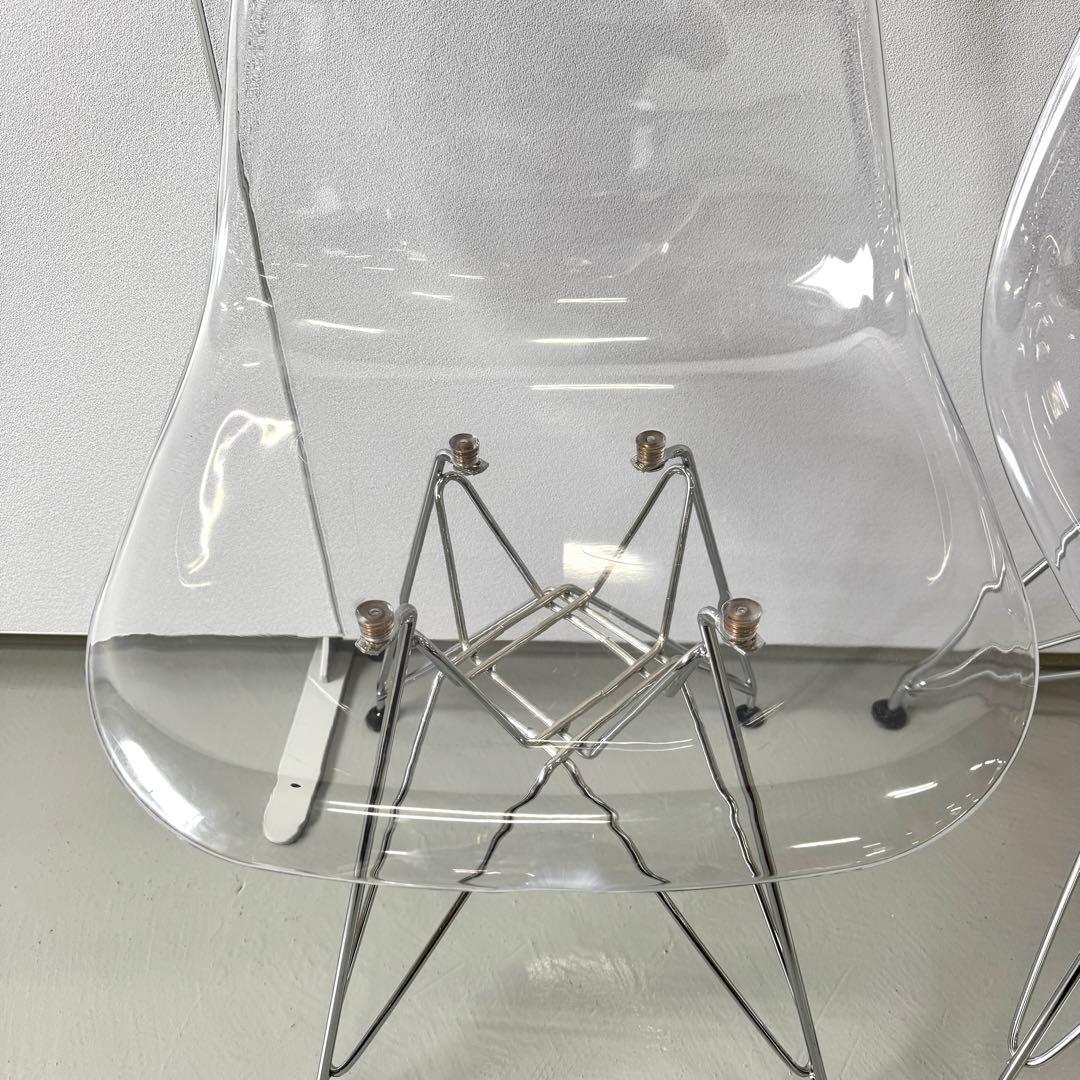 【極美品】イームズチェア 透明 クリアチェア シェルチェア 2脚セット
