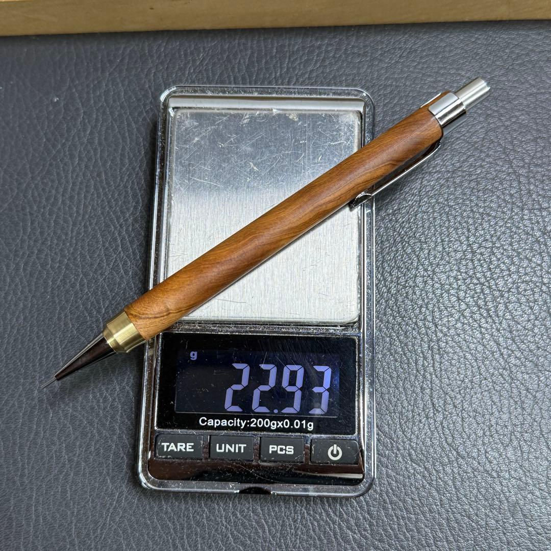 193屋久杉木製シャーペン　強低重心ダブルR 真鍮