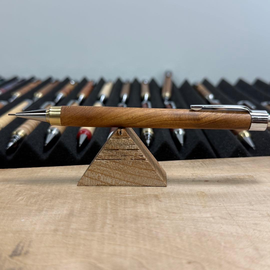 193屋久杉木製シャーペン　強低重心ダブルR 真鍮