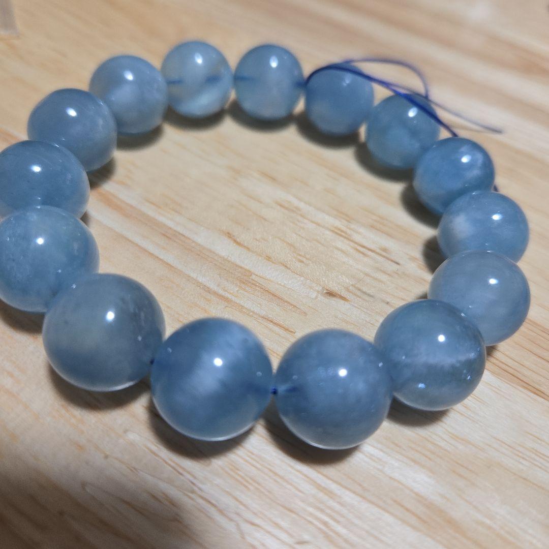 アクアマリン ブレスレット 15mm 内径19cm