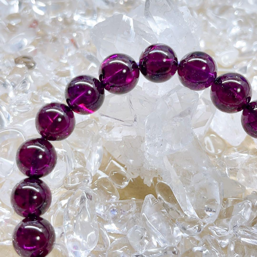 №56 高品質 ロードライトガーネット 天然石 パワーストーン ブレスレット