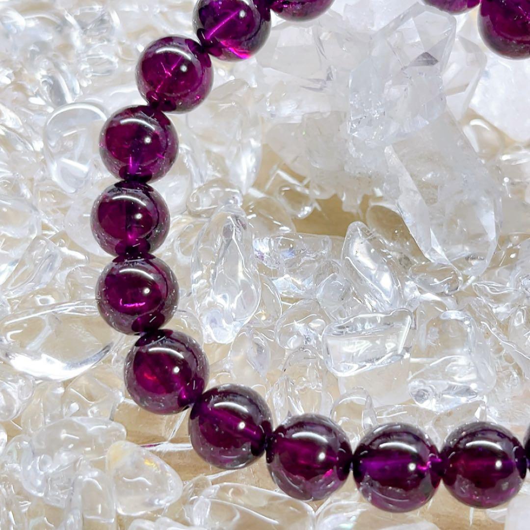 №56 高品質 ロードライトガーネット 天然石 パワーストーン ブレスレット