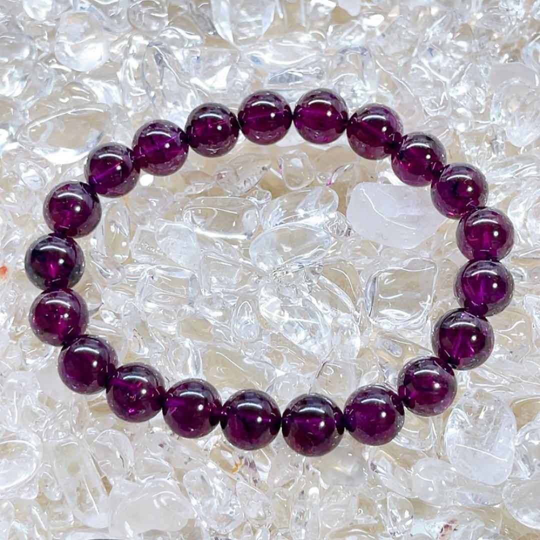 №56 高品質 ロードライトガーネット 天然石 パワーストーン ブレスレット