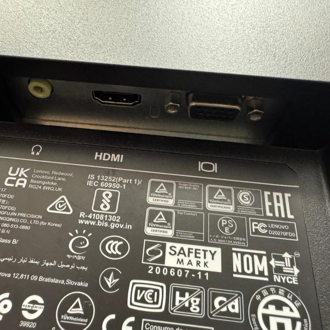 ☆Lenovo　27インチ液晶モニター　D27-30　D20270FD0　箱付き