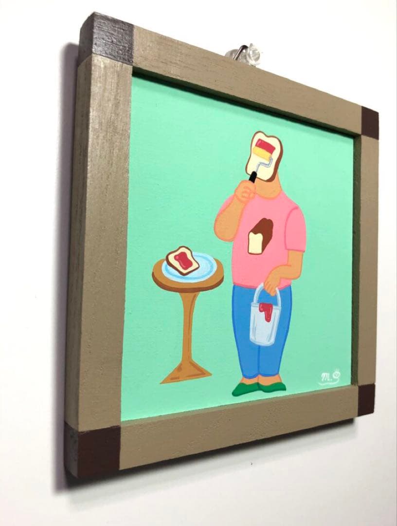 原画『コピー&ペースト』ミニ絵画 自作絵画